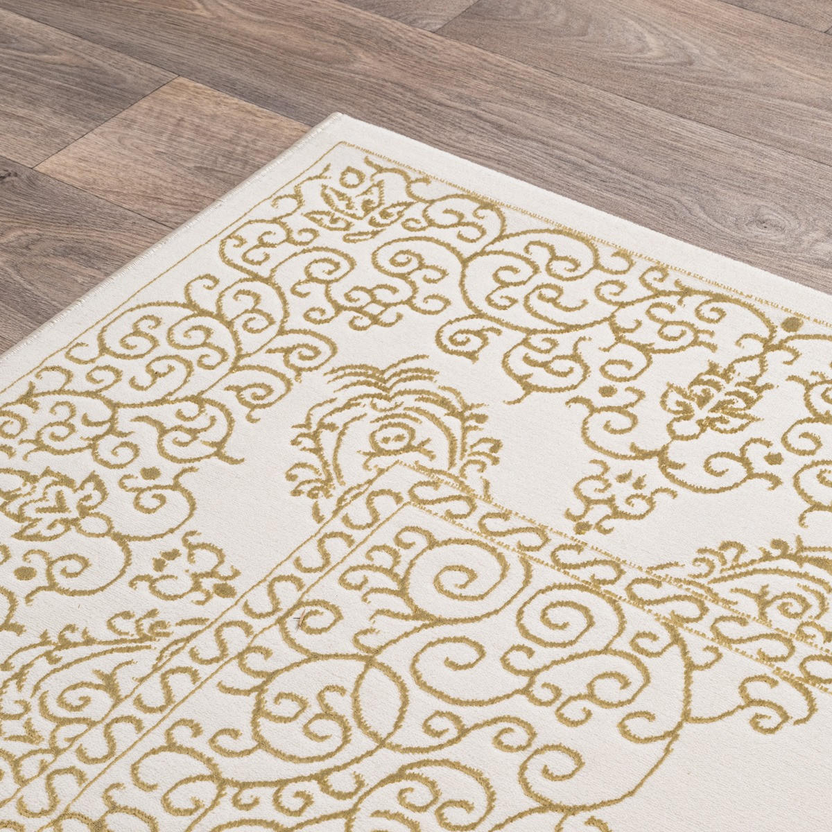 TEPPICH Kurzflor ERESMA Orient-Medaillon Polyester Creme 80 x 150 cm - Creme, Textil (80/150cm) - KADIMA DESIGN