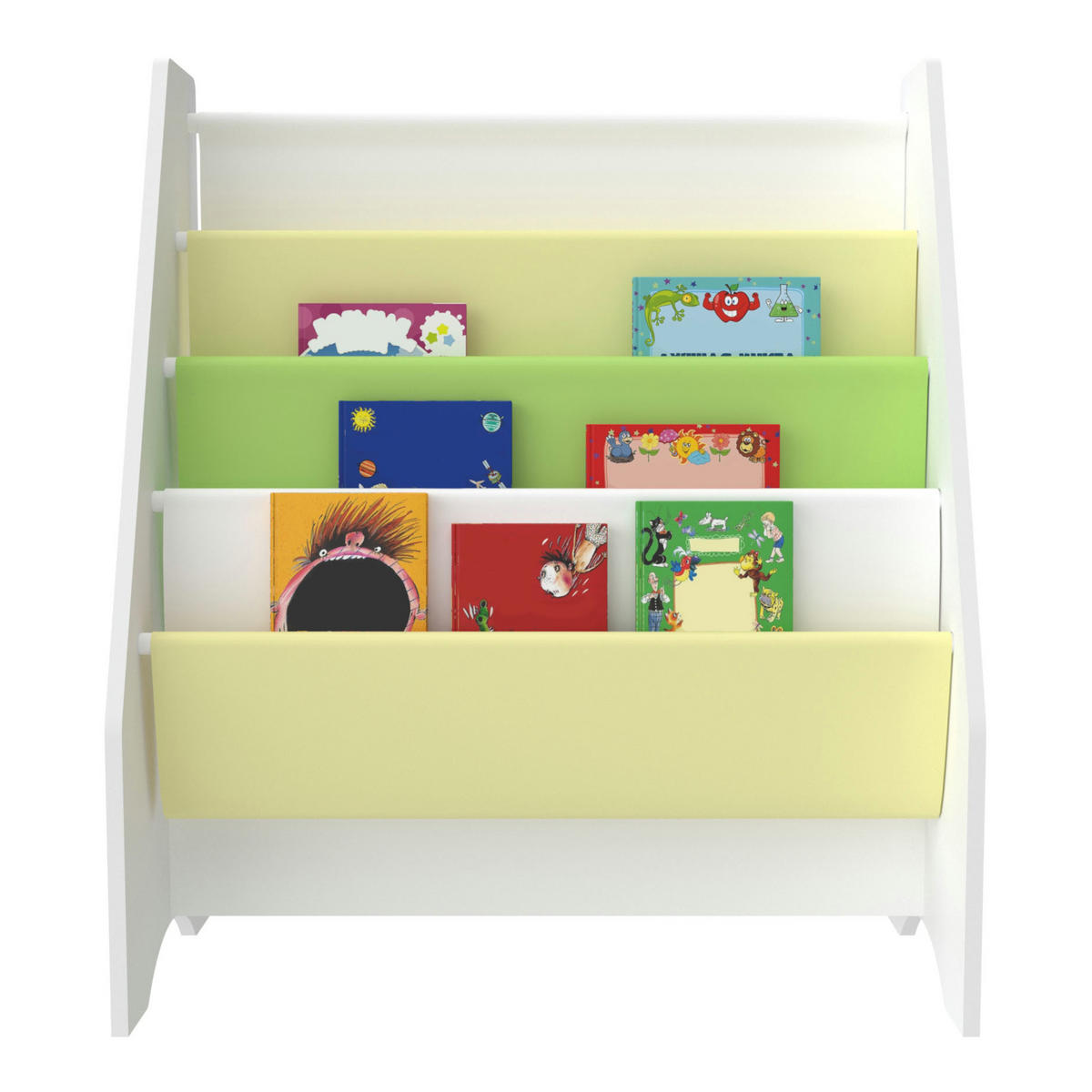 KINDERREGAL Fisterra - Gelb/Weiß, Holzwerkstoff/Textil (62/74/29cm) - [en.casa]