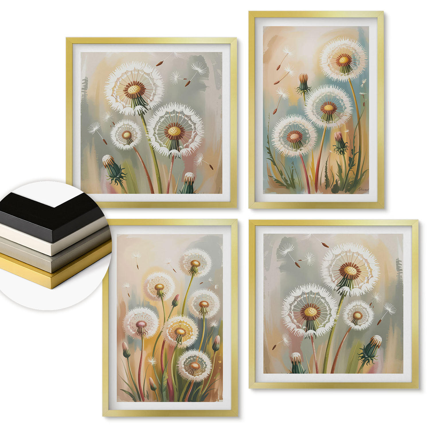 ArtPrintCave Wandbilder Gold 50x50 cm