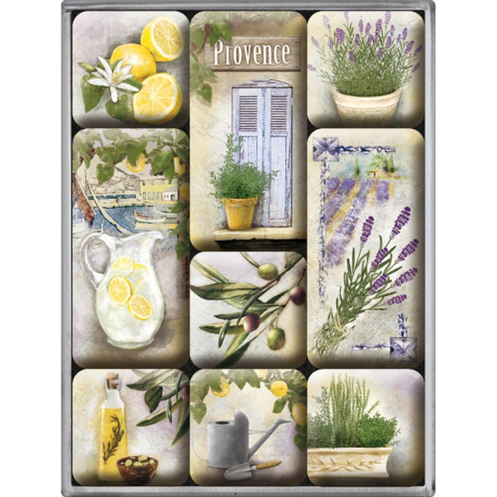 MAGNETSET 9-teilig Home & Country Provence - Multicolor, Metall (7/9/2cm) - Nostalgic-Art