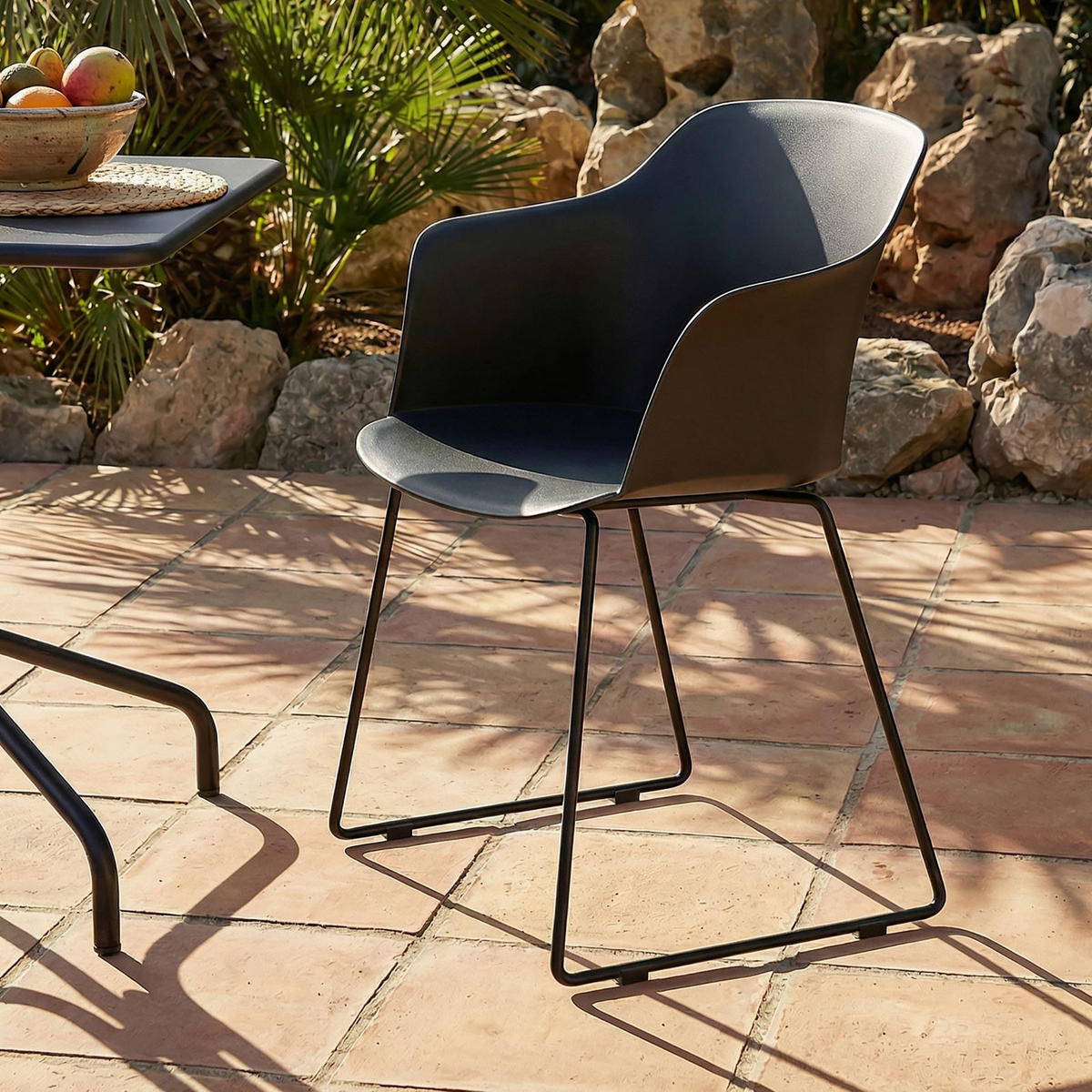 GARTENSTÜHLE FORO 4er-Set schwarz - Schwarz, Textil (58/82/52cm) - IDIMEX