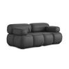 2-SITZER-SOFA Kunstleder Grau - Beige/Schwarz, Leder/Kunststoff (190/70/96cm) - Makamii