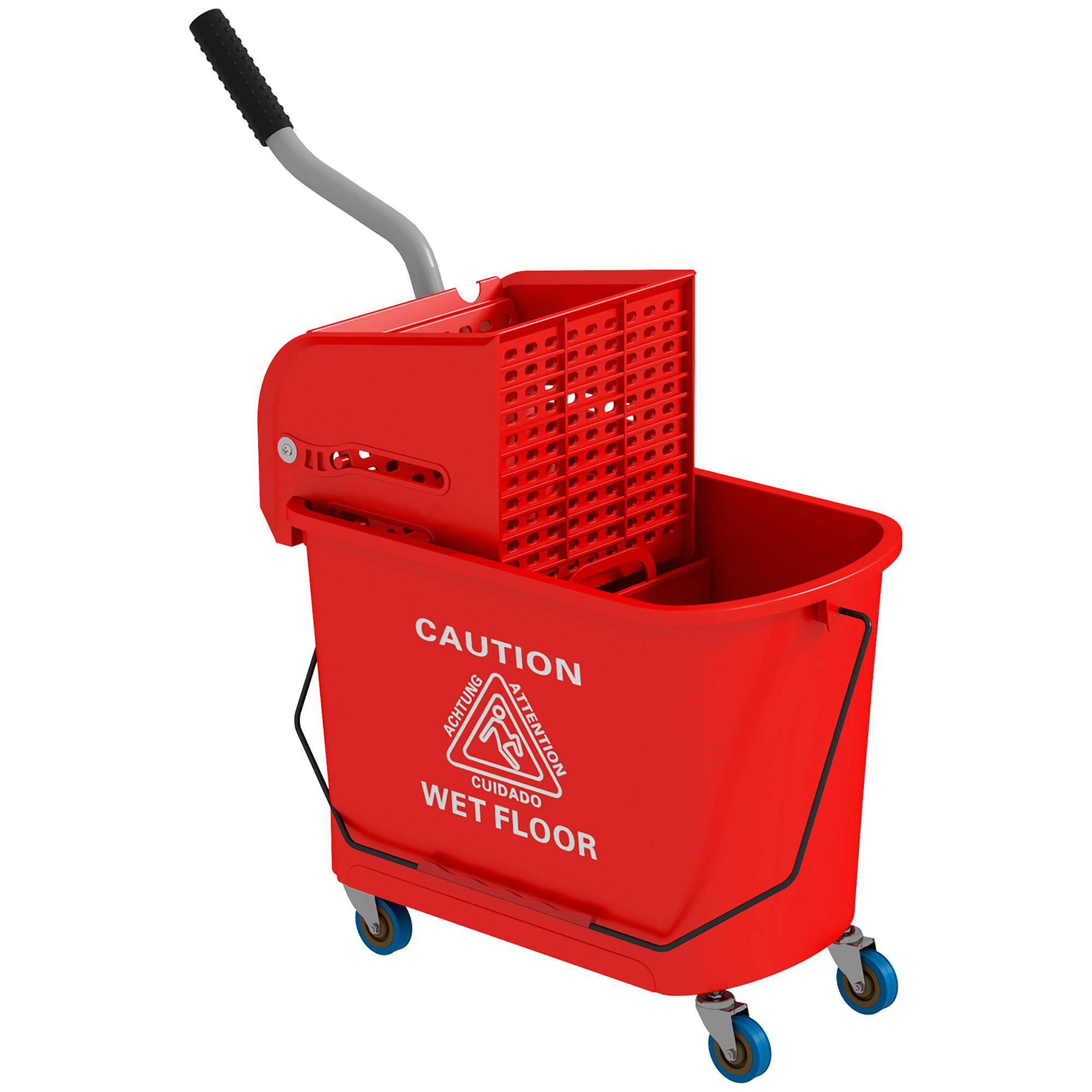 PUTZWAGE Kunststoff Rot - Rot, Kunststoff (27/70.5/60cm) - HOMCOM