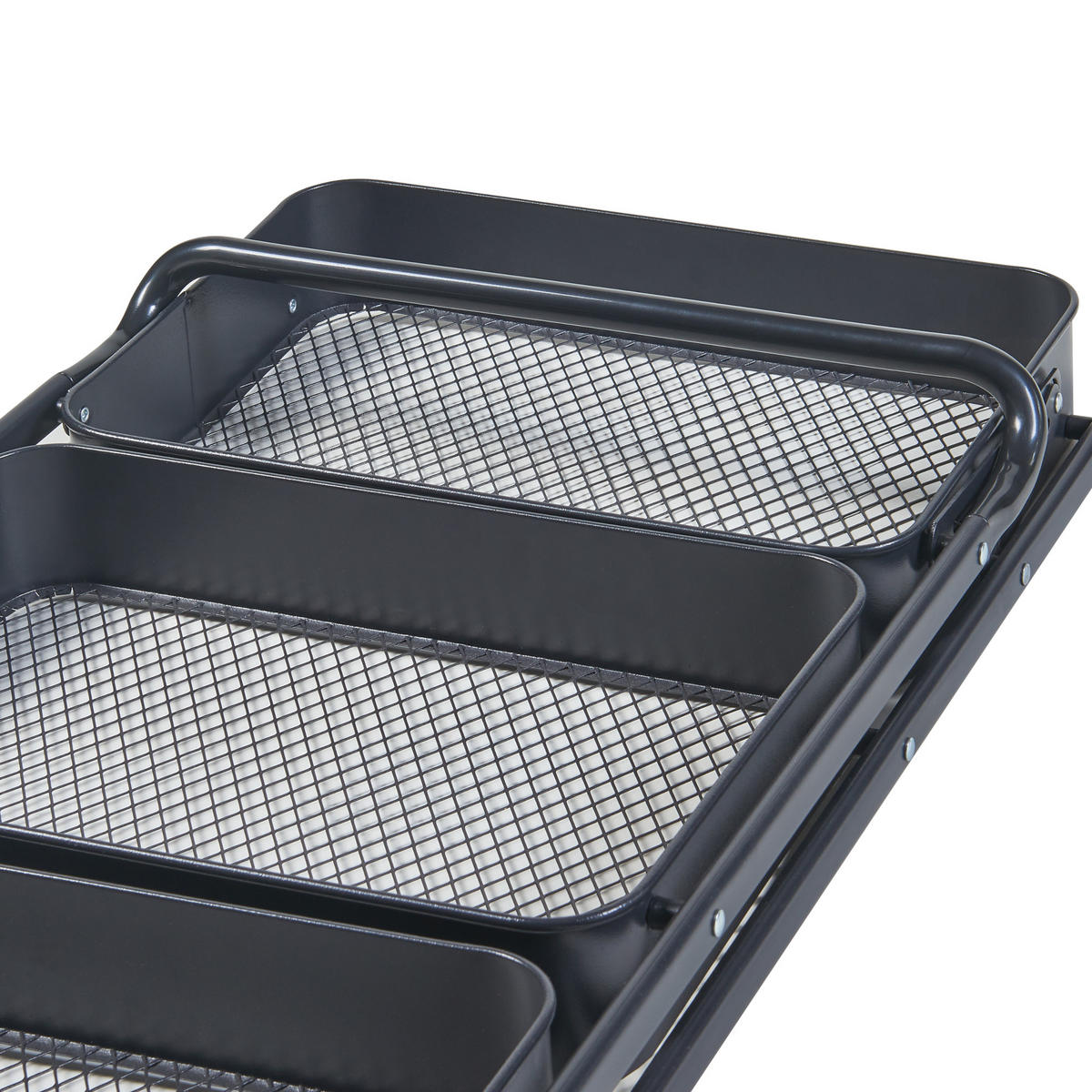 ROLLWAGEN Vörå - Schwarz, Metall (45/88/30cm) - [en.casa]