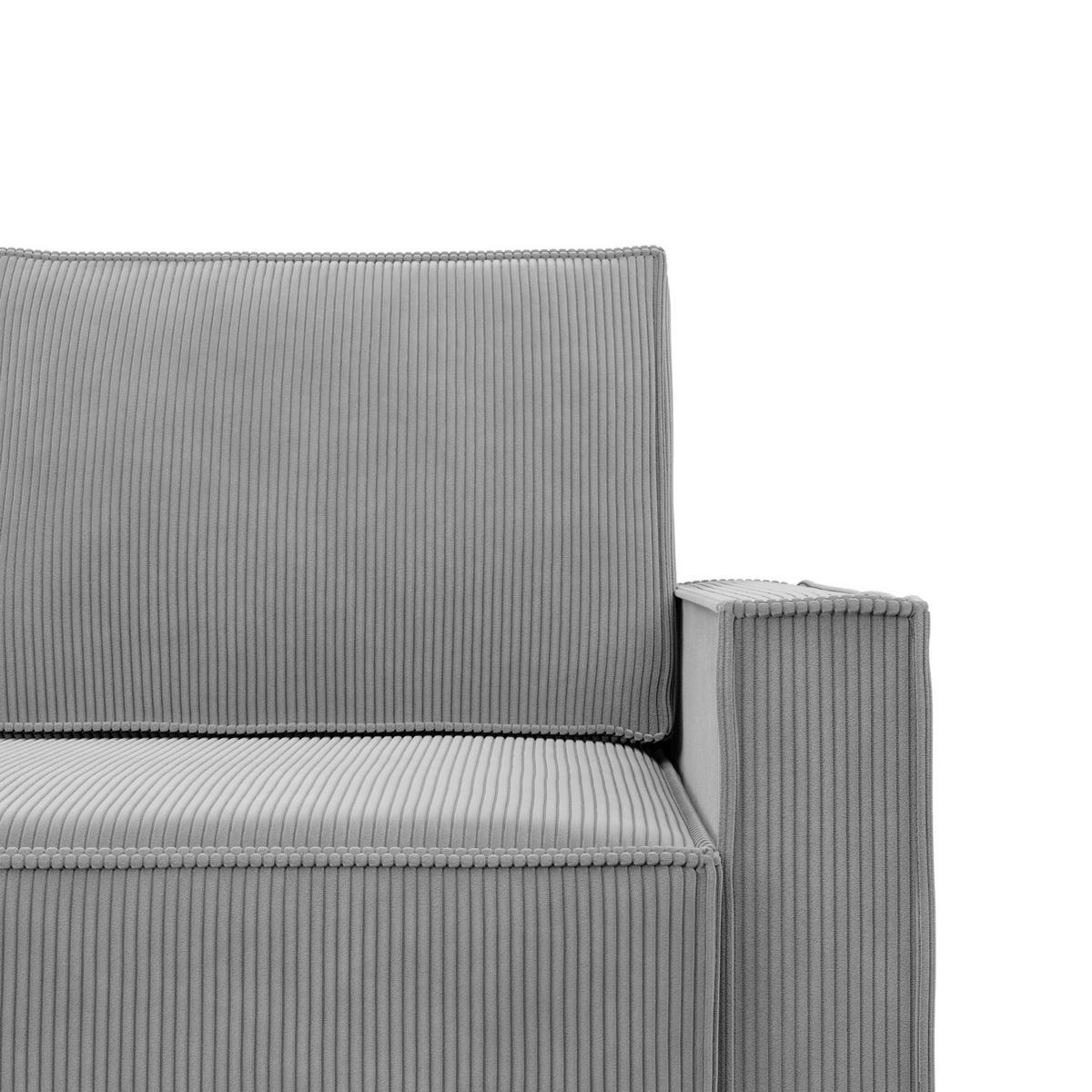 ECKSOFA MIT SCHLAFFUNKTION NOTO BONELL Grau - Grau, Textil (142/231cm) - Mebligo