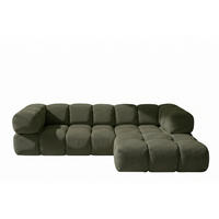 ECKSOFA L-FORM, Strukturierter Premiumstoff Sonic, Grün, Rechts, Averro - Grün, Holz (280/150cm) - Kaiser Möbel