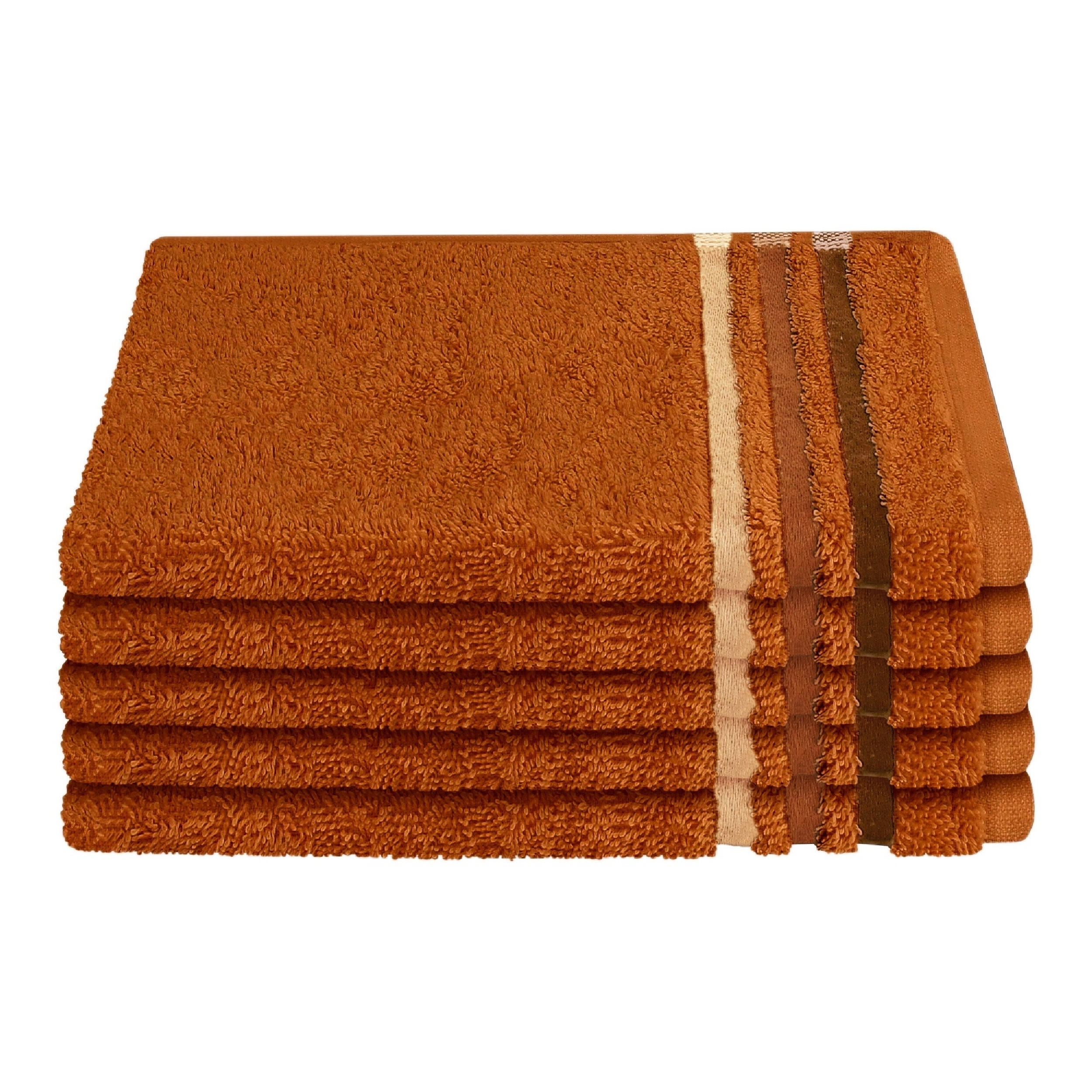 GÄSTETUCHSET Skyline Color - 5-teilig - 30 x 50 cm - Terrakotta - Terracotta, Textil (30/50cm) - SCHIESSER