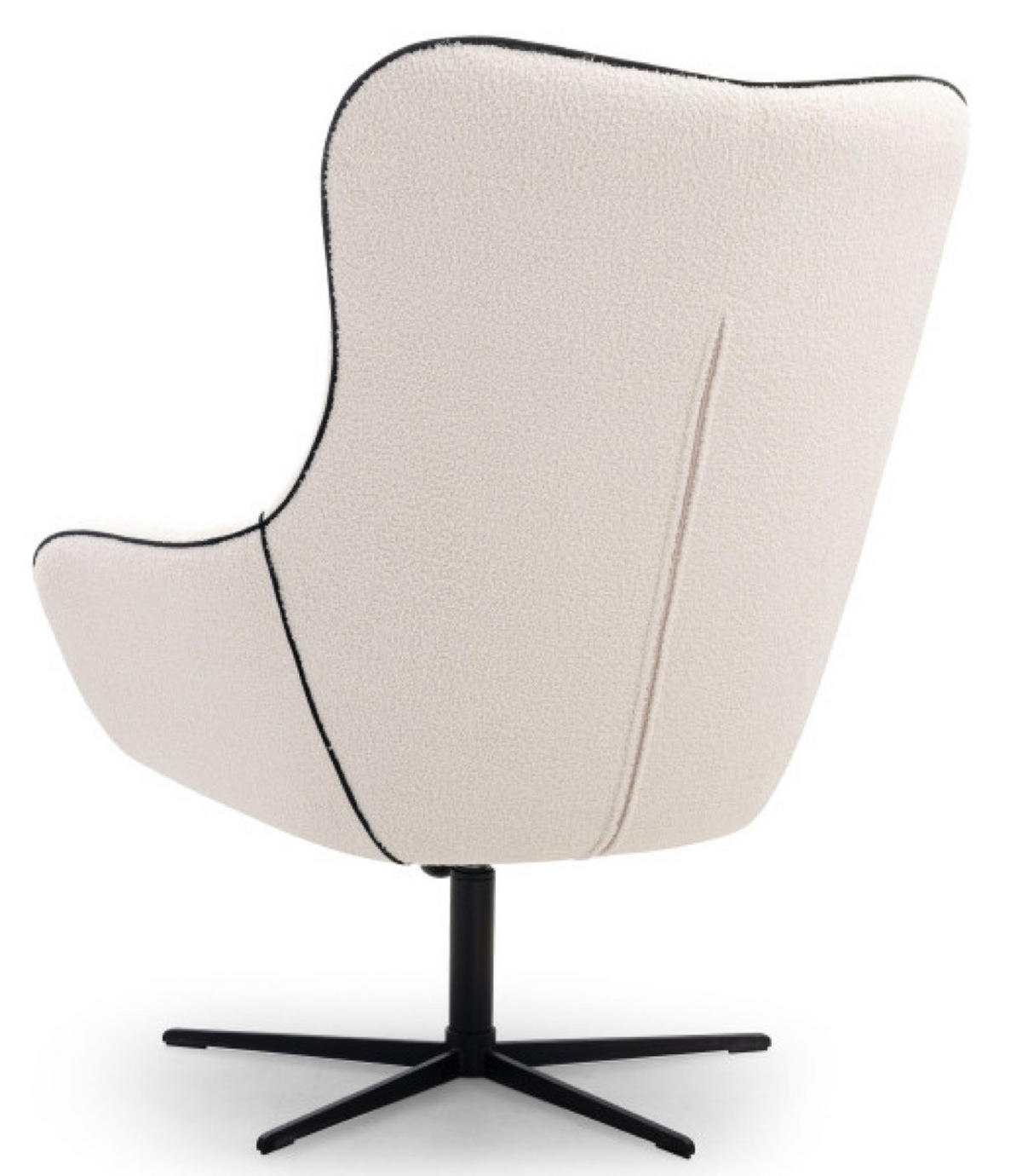 SESSEL Weiß LISA Drehbar Verstellbare Rückenlehne Bezug Bouclé - Weiß, Textil (88/110/106cm) - Sepro Meble