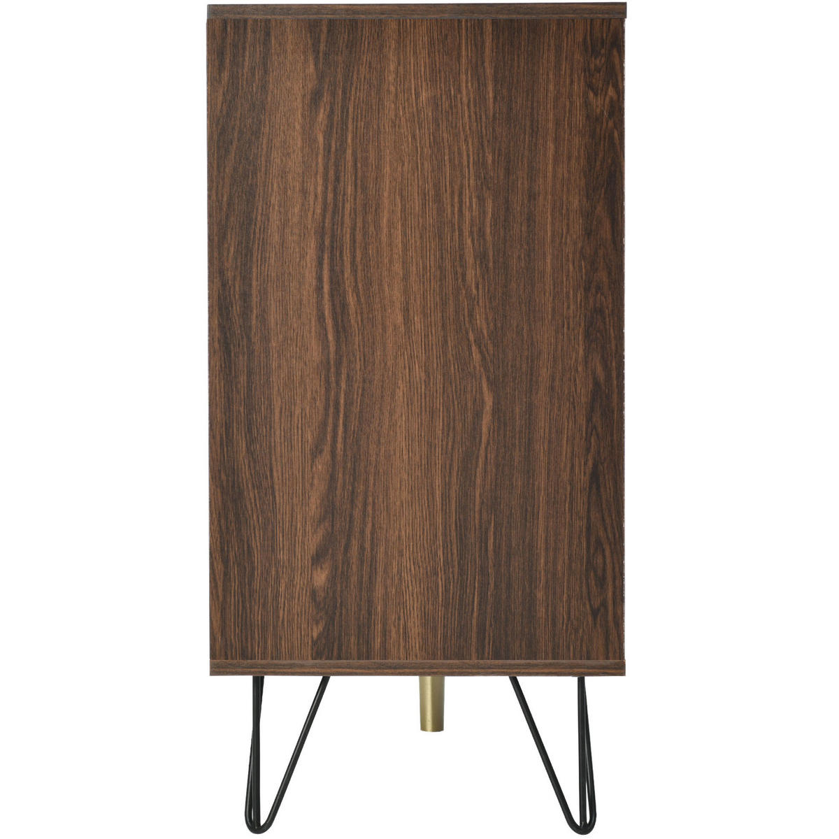 SIDEBOARD 120/38/76,5 cm in Natur mit 3 Türen und schwarzen Eisenfüßen - Naturfarben, Holzwerkstoff (120/76.5/38cm) - Flora Grace