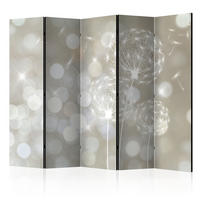 PARAVENT 5-tlg 225x172 cm Pusteblumen Boho - Grau, Holz/Textil (225/172/3cm) - Muralo