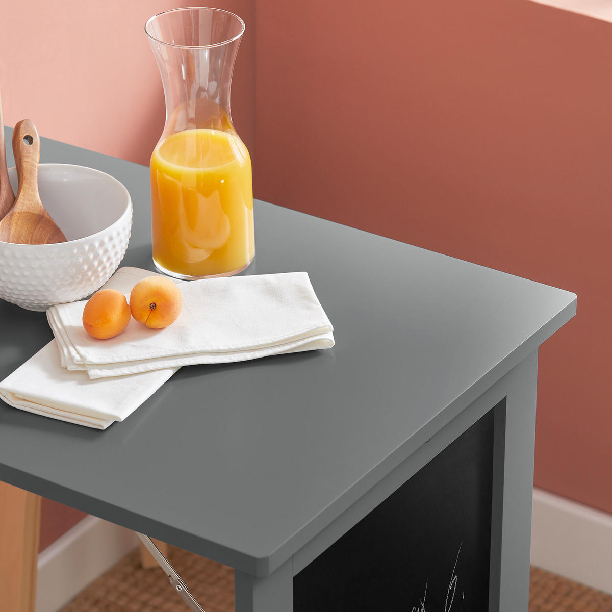 ESSTISCH Grau - Grau, Holzwerkstoff (50/76/75cm) - SoBuy