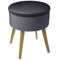SAMTHOCKER mit Stauraum Tess 36/36/44 cm - Anthrazit, Textil (36/44/36cm) - Atmosphera Createur d´interieur