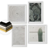 WANDBILDER 4er-Set - 50x50 cm & 40x60 cm Weißer Rahmen - Sommerliche Texturen aus den Tropen - Weiß, Kunststoff (50/50cm) - ArtPrintCave
