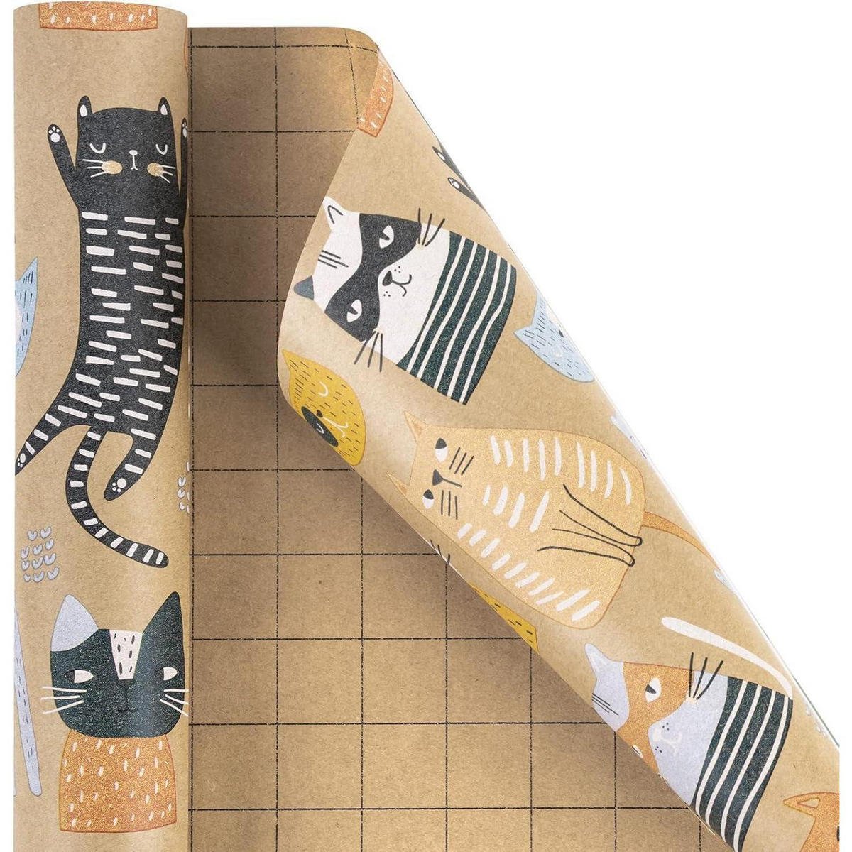 GESCHENKPAPIERROLLE Katzendesign 43 cm x 10 m - Multicolor, Papier (4/44/4cm)