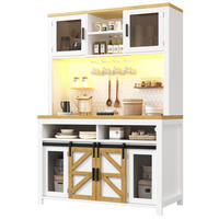 HIGHBOARD in Weiß Mehrzweckschrank mit USB-Anschluss und LED B120/T40/H174.5cm, für Küche Esszimmer - Weiß, Holzwerkstoff (120/174.5/40cm) - STILVORA