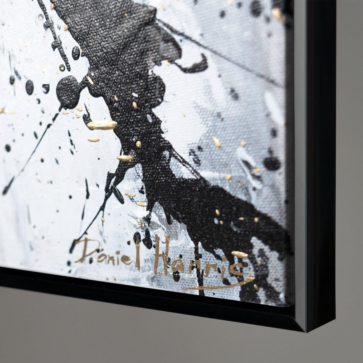 GEMÄLDE Energie der Geschwindigkeit Schattenfugenrahmen Schwarz 140x100 cm - Schwarz, Holz (140/100cm) - YS-art gallery