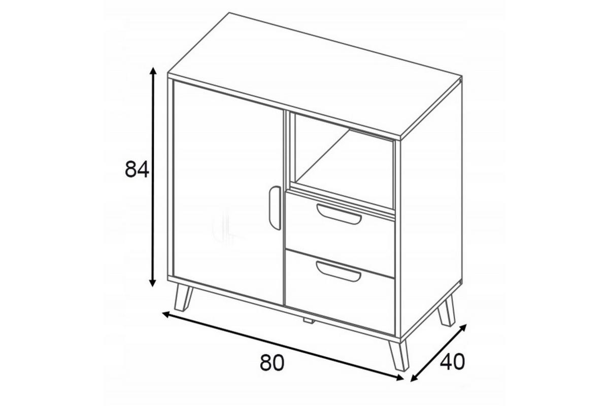 KINDERKOMMODE JUSTIN 09 80 cm breit in Weiß / Graphit / Grau / Eiche - Eichefarben/Graphitfarben, Holzwerkstoff (80/84/40cm) - Deine Möbel 24