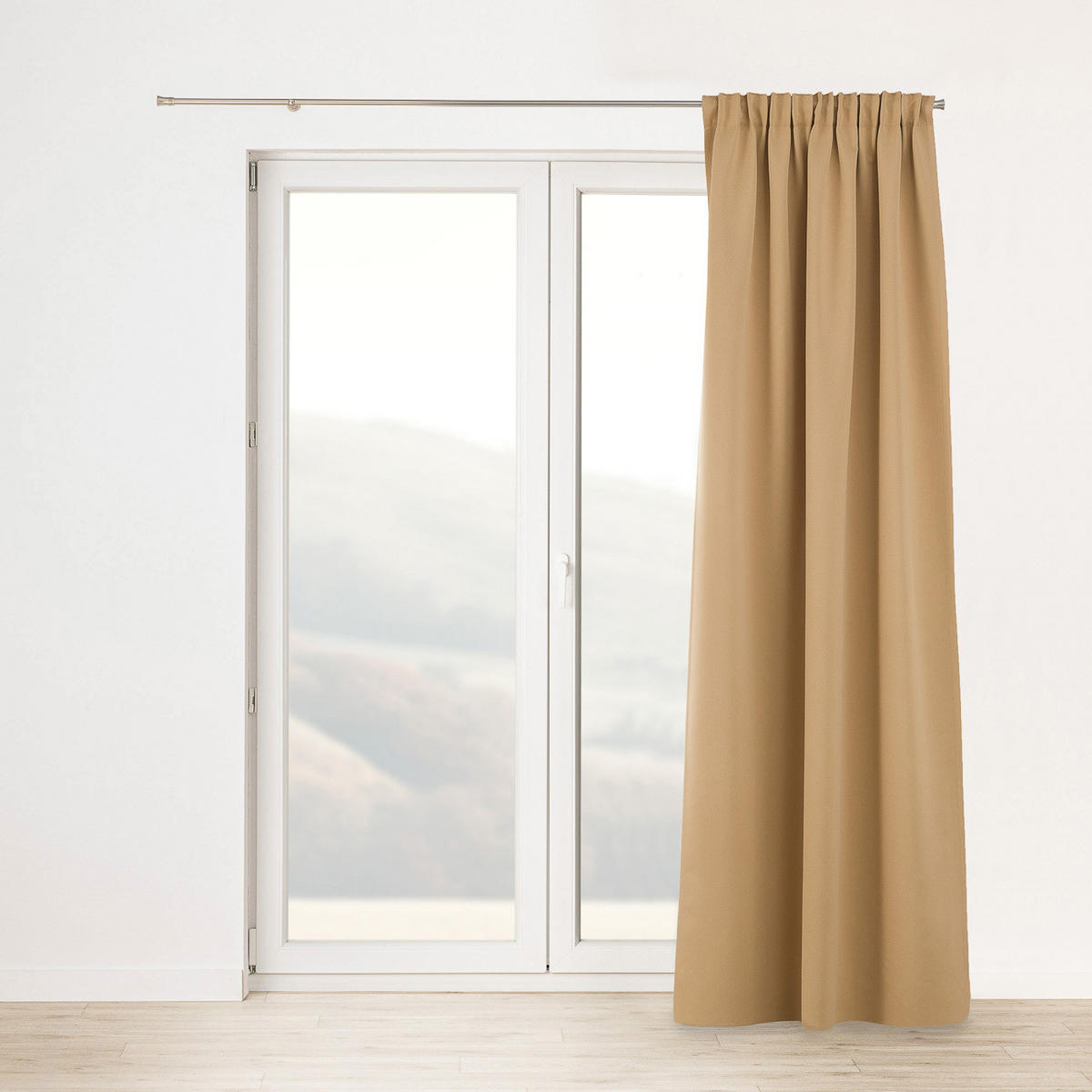 VERDUNKELUNGSVORHANG mit Schlaufenband 140x280 cm dunkelbeige - Hellbraun, Textil (140/280/1cm) - Dekoria