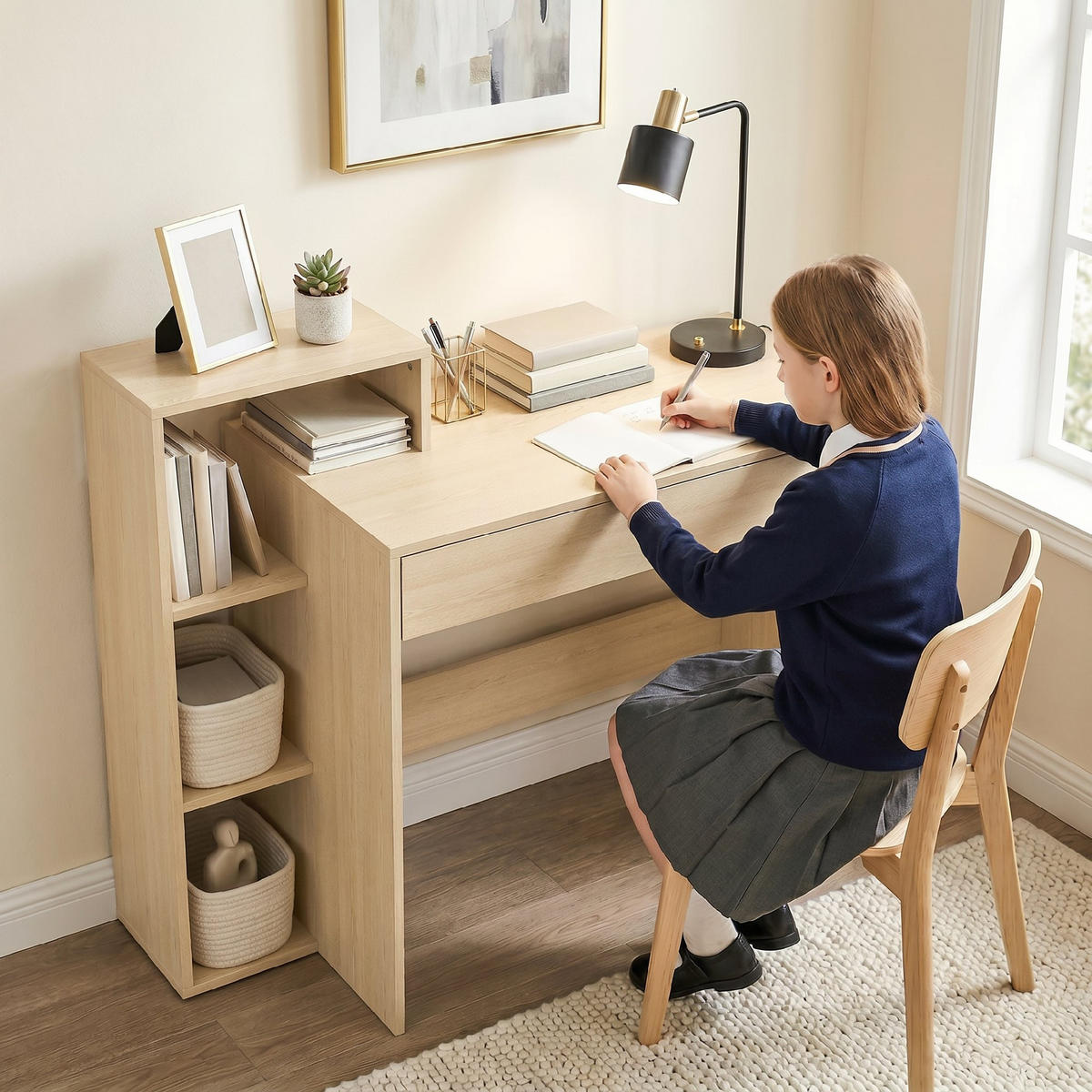 BÜROTISCH Holzfarbe 1 Stück - Eukalyptusholzfarben, Holzwerkstoff (40/100/90cm) - GiPP