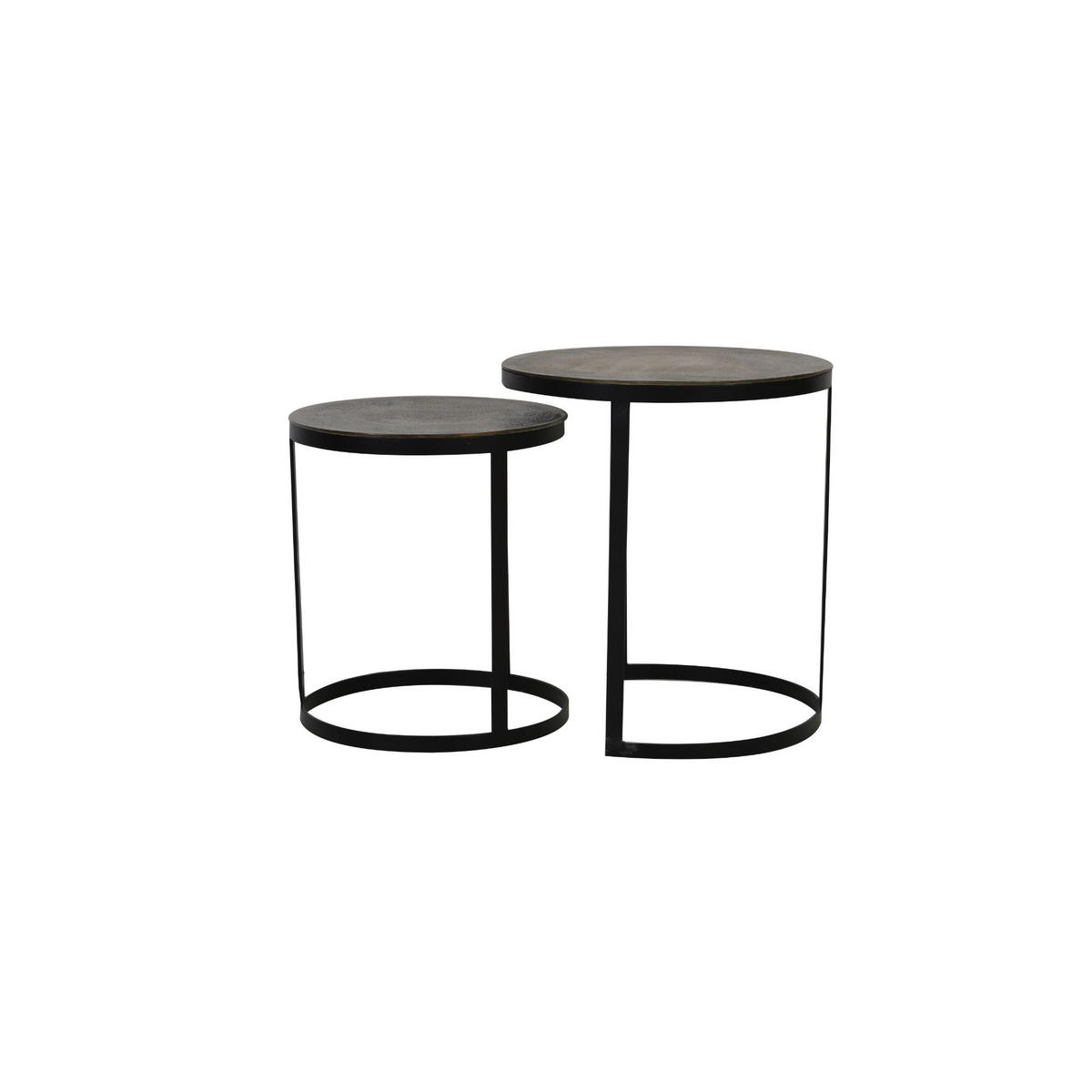 BEISTELLTISCH Trelo Bronze Ø49/52cm 2er-Set - Bronzefarben, Metall (49/49/52cm) - Light & Living