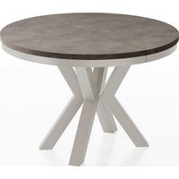 ESSTISCH Clara Grau-Beige runder ausziehbarer, Dunkelgrauer Chicago Beton 100-180/100/76 cm - Dunkelgrau/Grau, Holzwerkstoff/Metall (100/176/76cm) - WFL GROUP