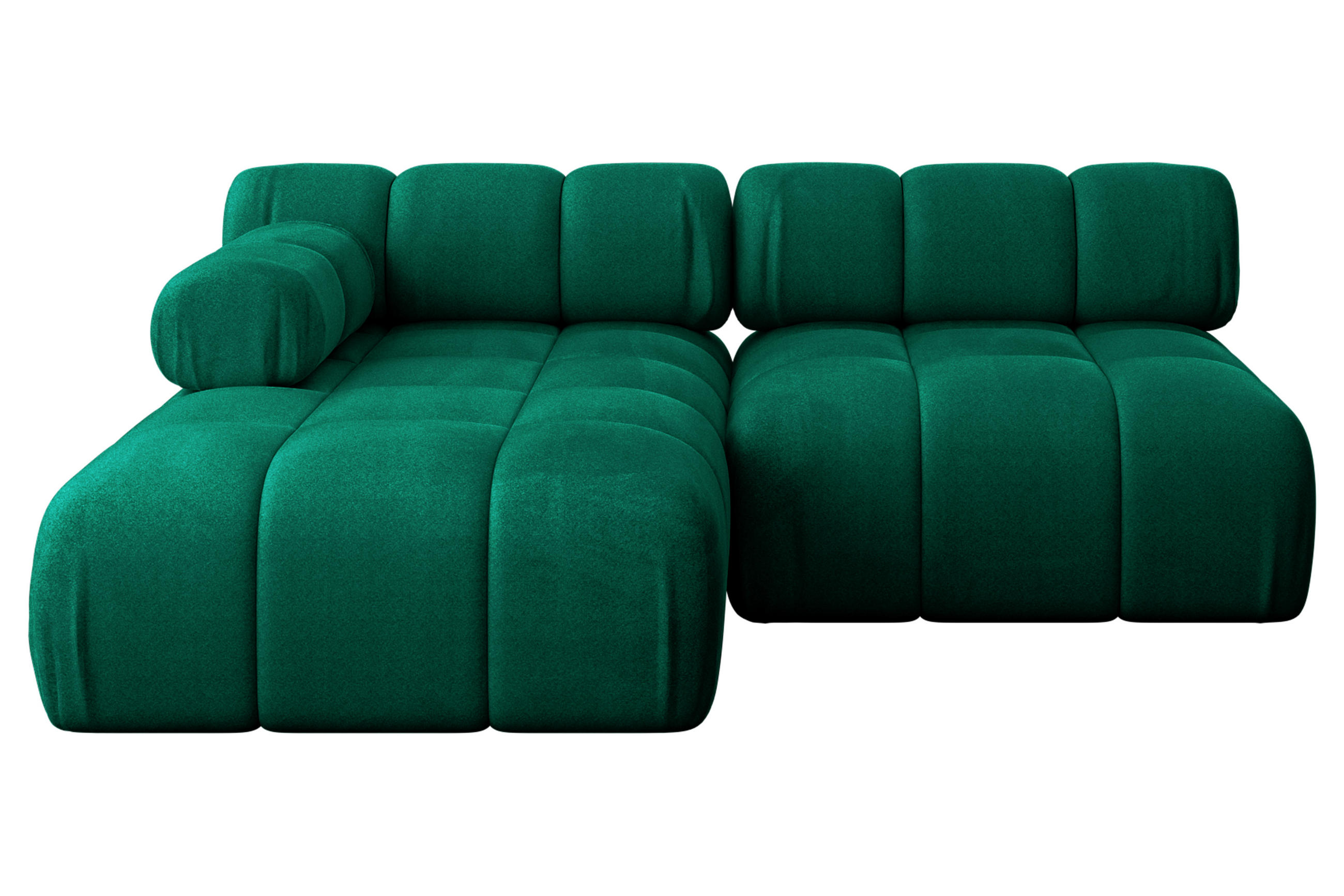 ECKSOFA modulares Sofa Razon-L1 - 190x160x70 cm Dunkelgrün Velours - Dunkelgrün, Holzwerkstoff/Textil (190/160cm) - ALTDECOR
