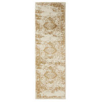 VINTAGE-LÄUFER Suki 80/240 cm - Gelb/Creme, Kunststoff (80/240cm) - benuta
