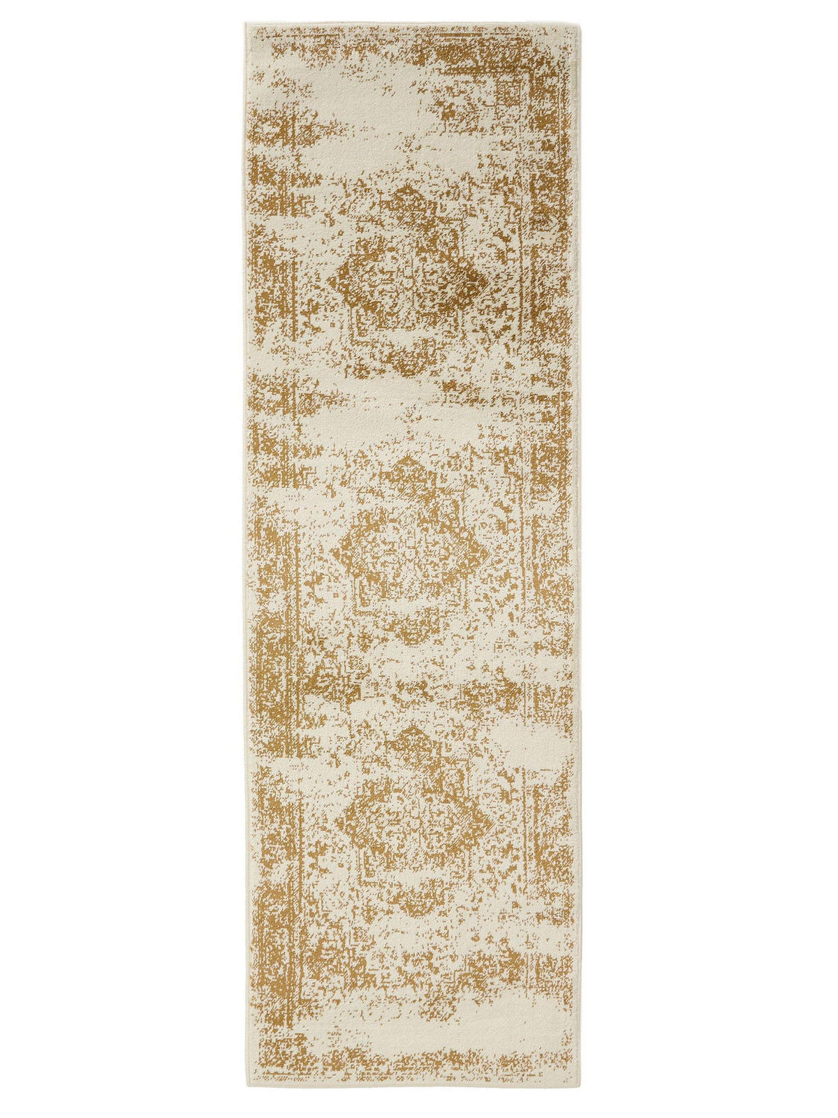VINTAGE-LÄUFER Suki 80/240 cm - Gelb/Creme, Kunststoff (80/240cm) - benuta