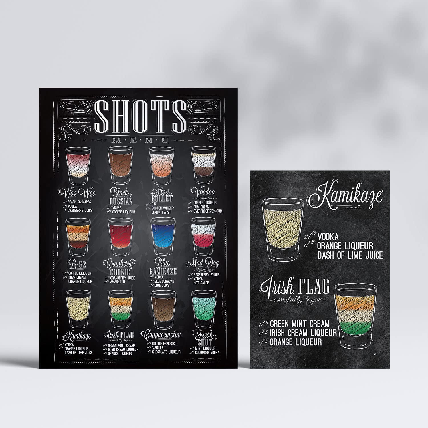 POSTER Set Mit 6 Schüsse Kaffee & Getränken Im Werbetafel Illustrationen A3 & A4 Rahmenlos - Klar, Papier (29/3cm) - Nacnic