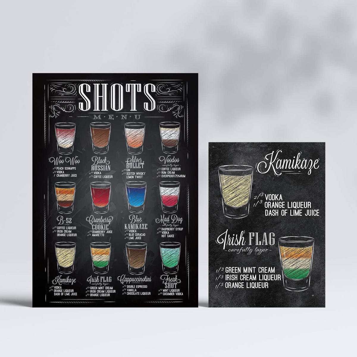 POSTER Set Mit 6 Schüsse Kaffee & Getränken Im Werbetafel Illustrationen A3 & A4 Rahmenlos - Klar, Papier (29/3cm) - Nacnic