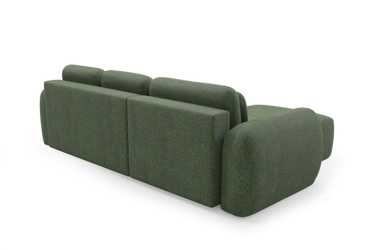 ECKSOFA Gaston Mit Schlaffunktion - Grün, Holzwerkstoff/Textil (304/190cm) - Fun Möbel