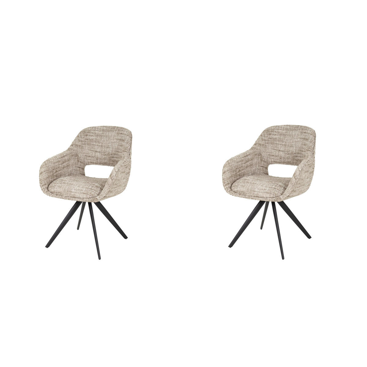 ESSZIMMERSTUHL Spring Beige 62/60/82 cm 2er-Set - Beige, Textil (60/82/62cm) - Hoyz Collection