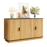 SIDEBOARD 4 Türen Riffelung Holzoptik Stauraum modern - Naturfarben, Holzwerkstoff (40/75/139cm) - FLIEKS