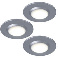 LED DECKENLEUCHTE Aluminium Silbern matt 3er Set - Silberfarben, Metall (7/7/1cm)