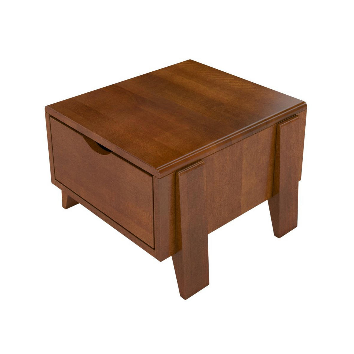 MASSIVHOLZNACHTTISCH Sopot mit Schublade, Buche - lackiert, Nussbaumfarbe - Walnussfarben, Holz/Buchenholz (45/32/35cm) - Visby