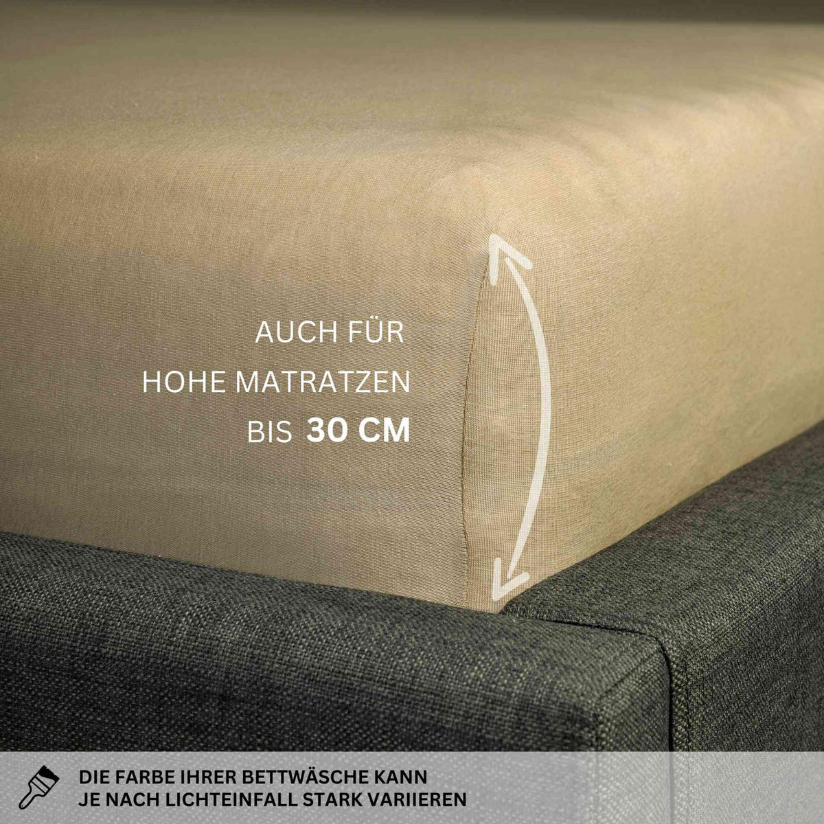 SPANNBETTLAKEN SPANNBETTTUCH PREMIUM 2er Set - Beige, Textil (200/200cm) - Esprit