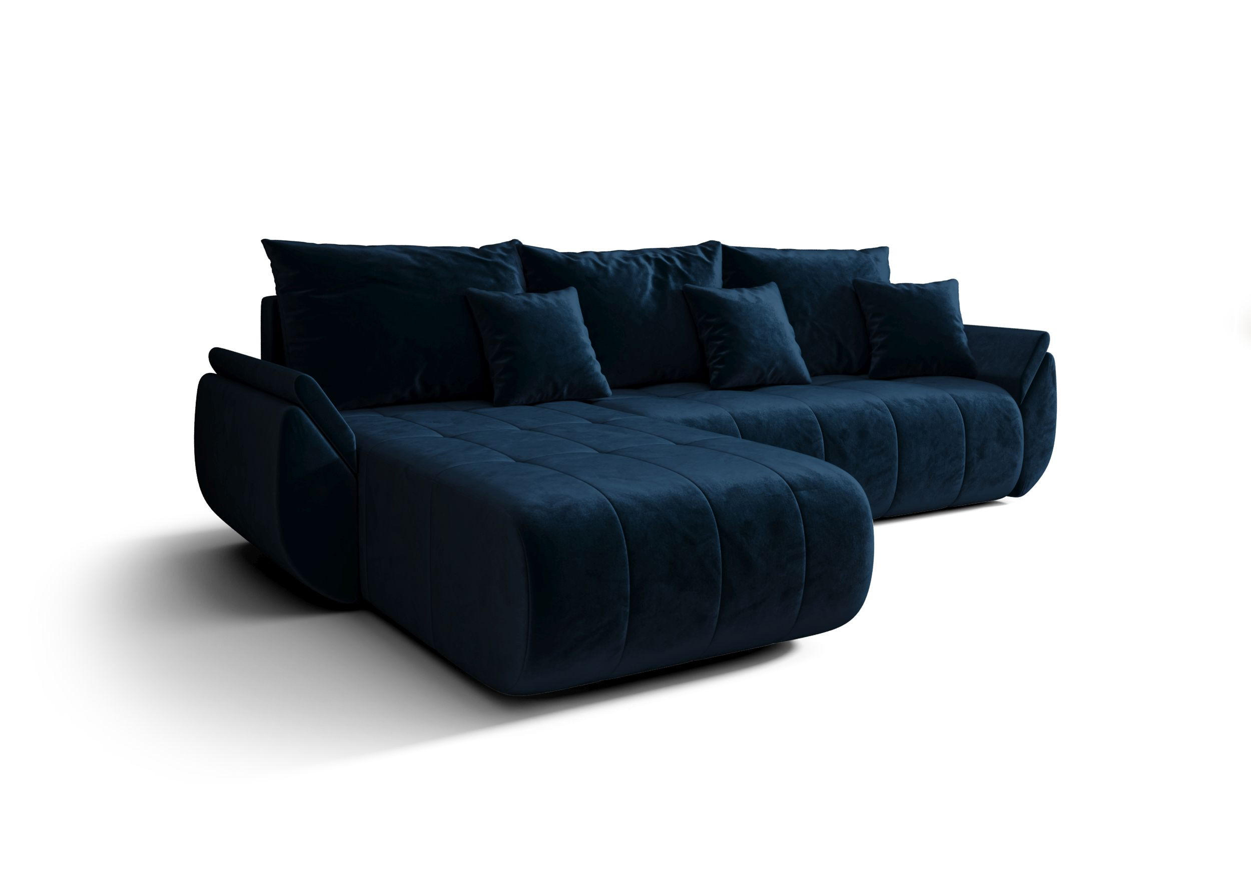 ECKSOFA mit Schlaffunktion TOKYO R Monolith 77 Rechts - Blau, Textil (280/185cm) - Bedante
