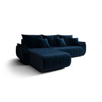 ECKSOFA mit Schlaffunktion TOKYO R Monolith 77 Rechts - Blau, Textil (280/185cm) - Bedante