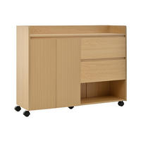 SCHUHSCHRANK auf Rollen, verstellbare Böden, gedämpfte Scharniere - Kastanienfarben, Holz (110/86/35cm)