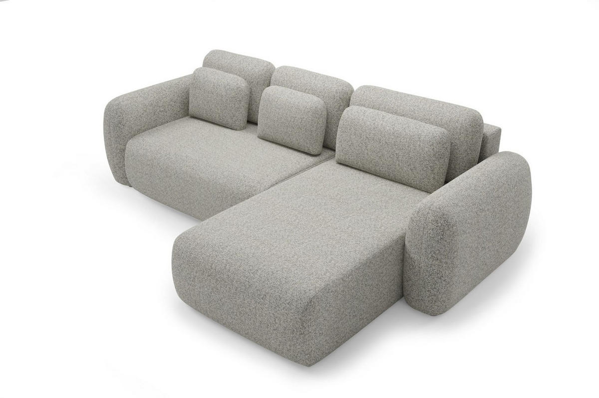 ECKSOFA Gaston Mit Schlaffunktion - Greige, Holzwerkstoff/Textil (304/190cm) - Fun Möbel