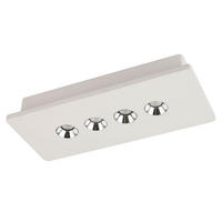 LED DECKENLEUCHTE Gips Weiß 4 flammig Chrom - Weiß, Metall (30/13/5cm) - Globo Lighting