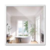 SPIEGEL 50x50cm Weißer Rahmen - Transparent, Glas (50/50/0.4cm) - Wallfluent