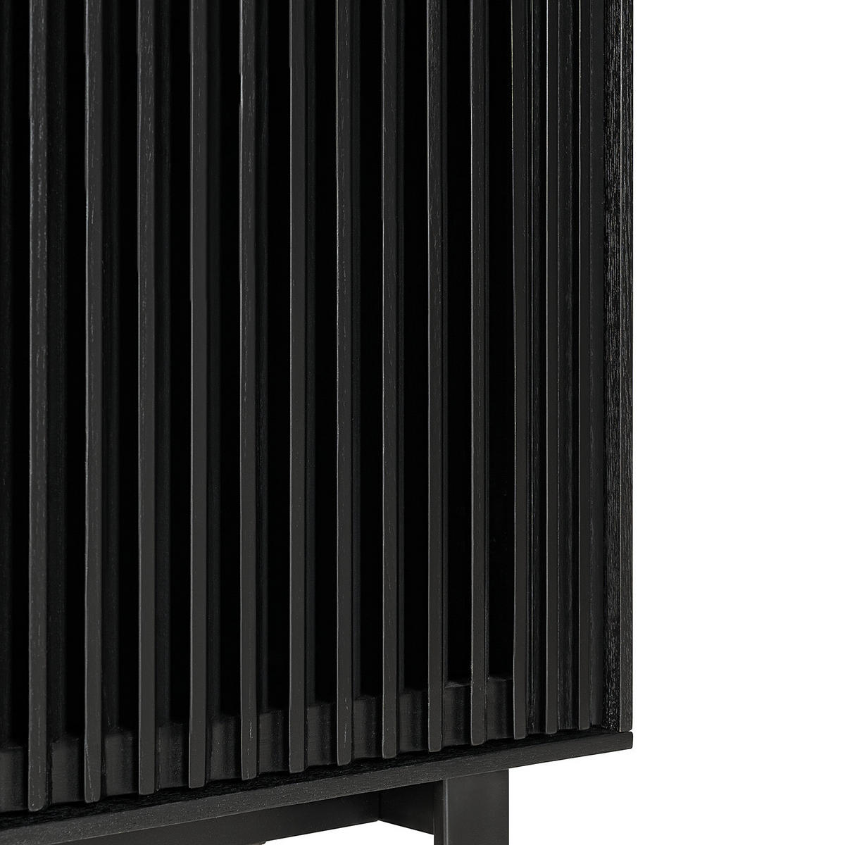 SCHRANK - Esche teilmassiv - Eschefarben/Schwarz, Holz (80/160/40cm) - home24