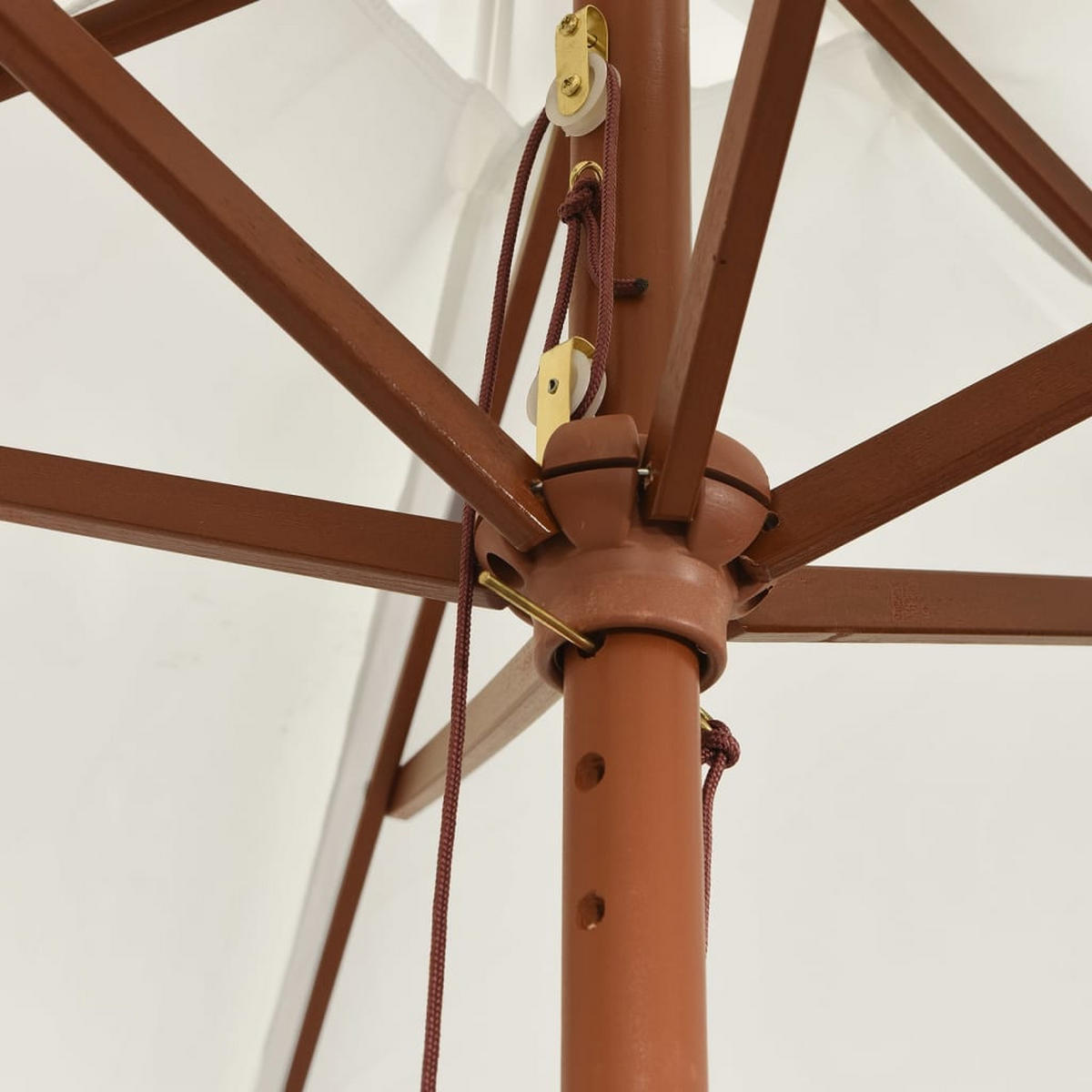 SONNENSCHIRM Mit Holzmast Sandfarben 299/240 Cm - Weiß, Holz (299/299cm) - vidaXL