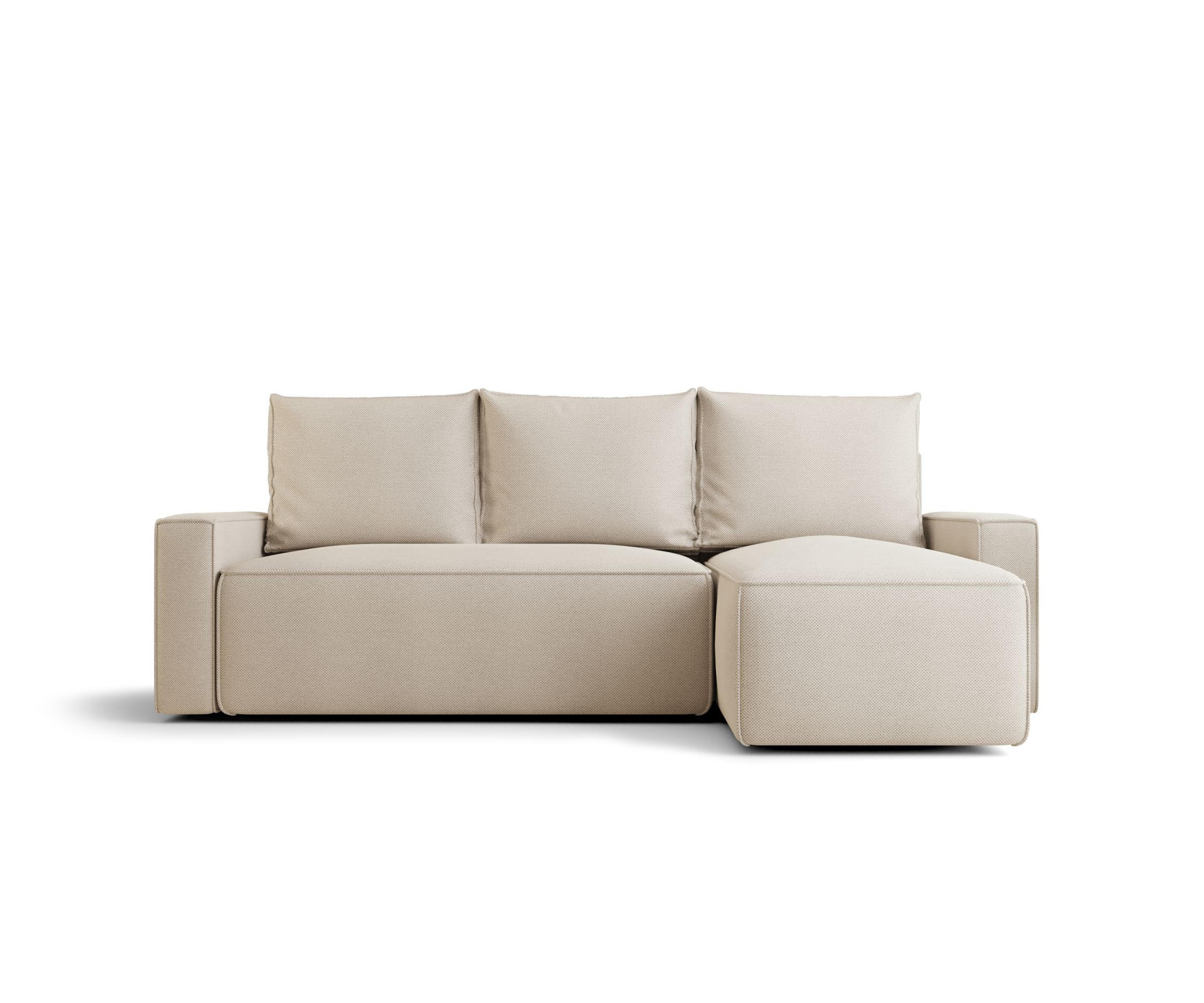 ECKSOFA mit Schlaffunktion SAVIO Curio 09 Rechts - Ecru, Textil (232/140cm) - Bedante