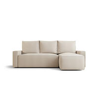 ECKSOFA mit Schlaffunktion SAVIO Curio 09 Rechts - Ecru, Textil (232/140cm) - Bedante