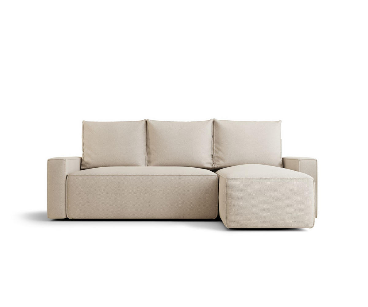 ECKSOFA mit Schlaffunktion SAVIO Curio 09 Rechts - Ecru, Textil (232/140cm) - Bedante
