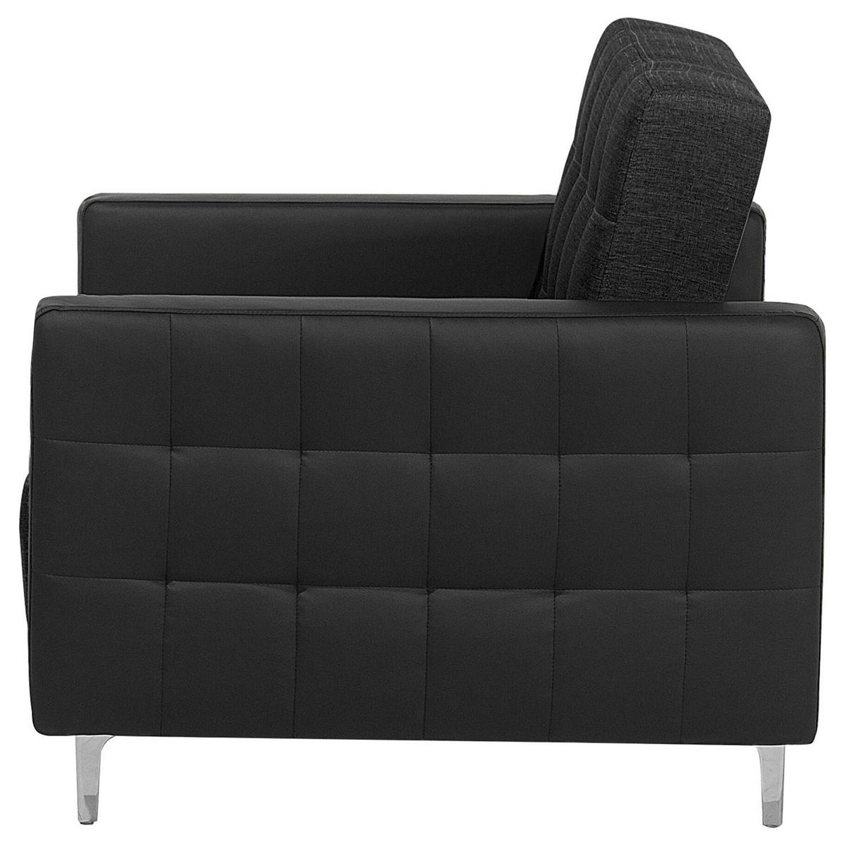 SESSEL Polsterbezug graphitgrau Aberdeen - Silberfarben/Graphitfarben, Textil (106/83/88cm) - Beliani