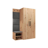 GARDEROBEN-SET Medi IV - Schwarz/Eiche Artisan, Holzwerkstoff/Kunststoff (80/191/50cm) - MIRJAN24