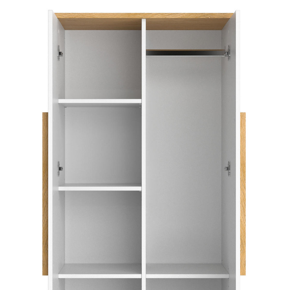 KINDERKLEIDERSCHRANK Malia Weiß 70 x 186.8 cm - Eichefarben/Weiß, Holzwerkstoff (70/186.8/53.4cm) - VitaliSpa